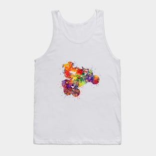 Four Wheeler Riding Girl Watercolor Tank Top